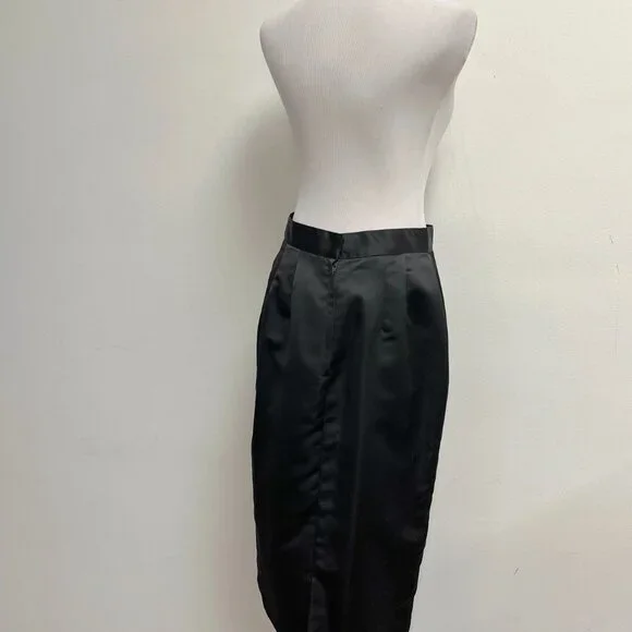 Black Tie satin straight pencile skirt NWT vintage 12 made in USA lined midi